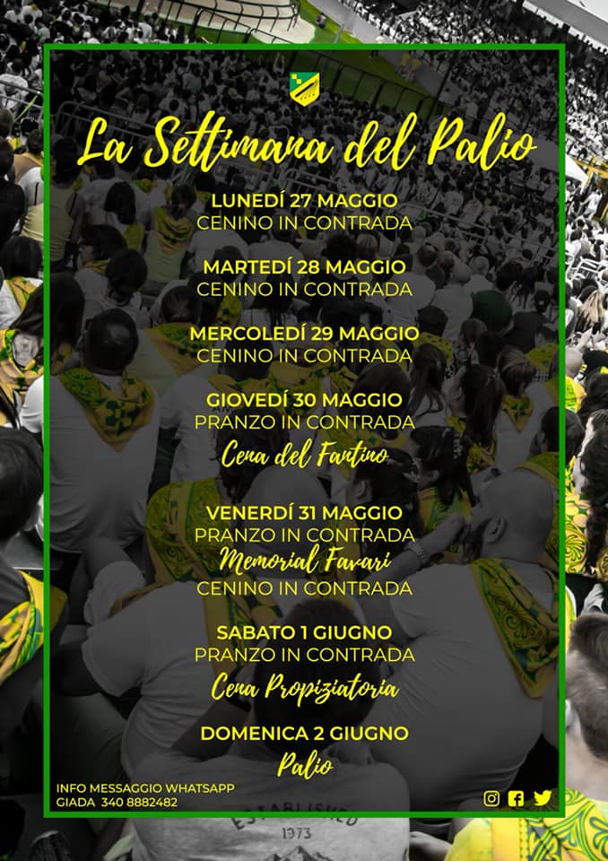 Palio di Legnano, Contrada Sant’Ambrogio:  27/05-02/06 La Settimana del Palio&nbsp;2019