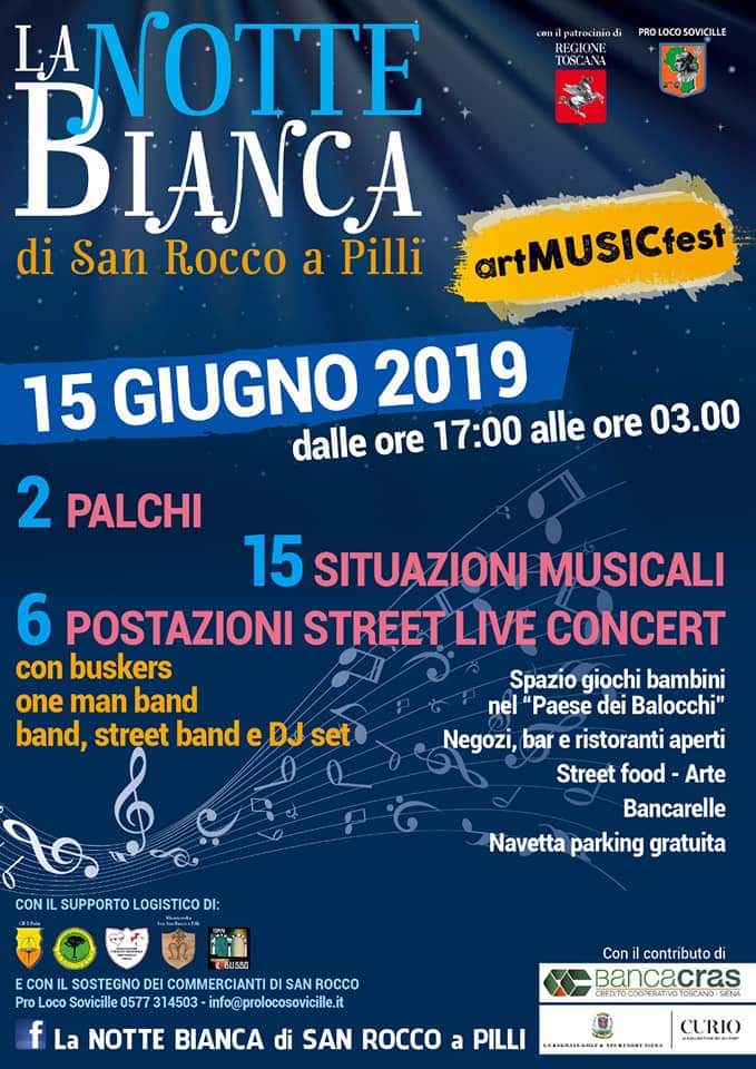 Provincia di Siena:15/06 “La Notte Bianca di San Rocco a&nbsp;Pilli”