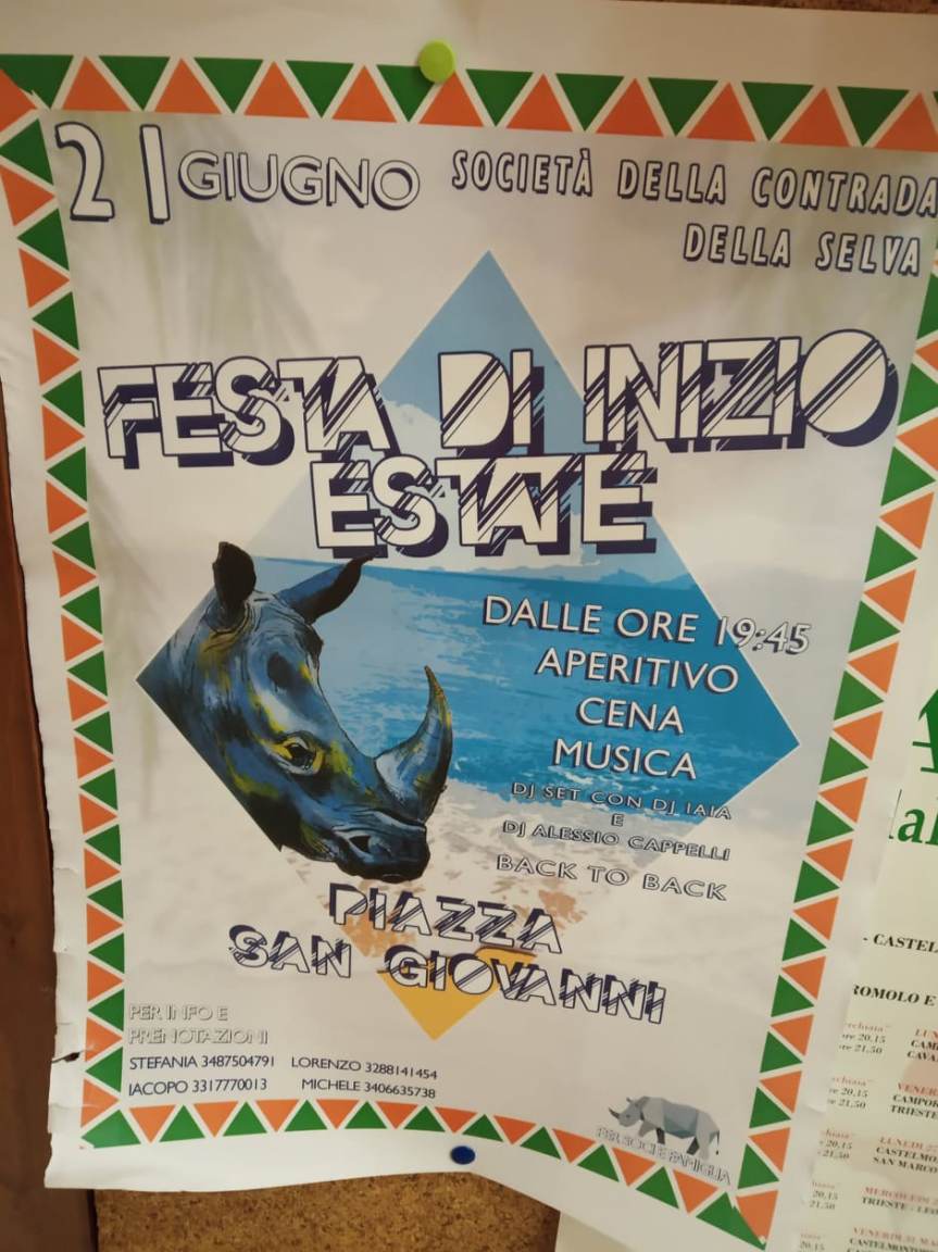 Siena, Contrada della Selva: 21/06 “Festa di Inizio&nbsp;Estate”