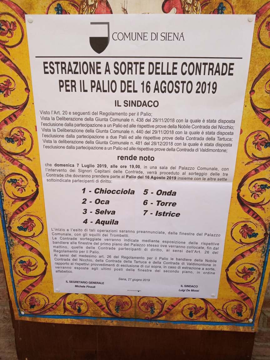 Siena, Società San Marco: 07/07 Cena post&nbsp;Estrazione