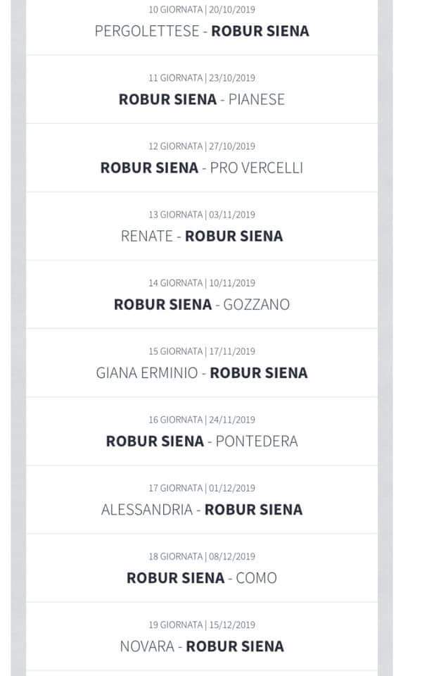 Calendario Robur Siena 2019-2020 1b