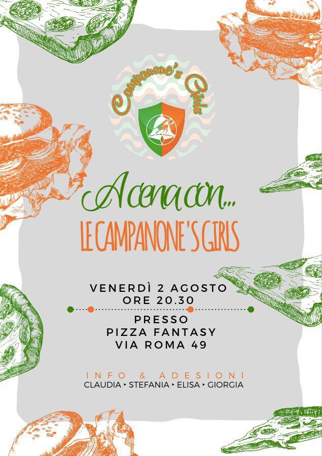 Corse a Vuoto Ronciglione, Rione Campanone: 02/08 A Cena con… Le Campanone’s Girls