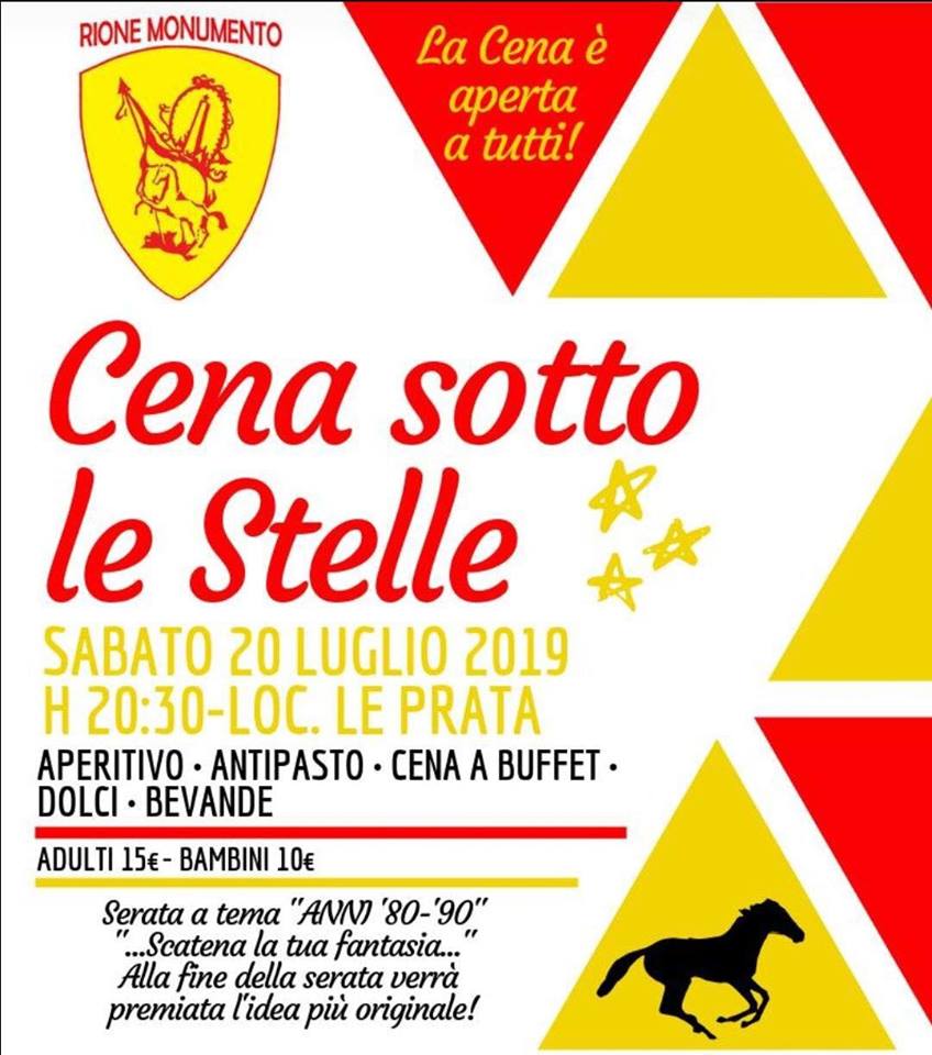 Corse a Vuoto Rocnciglione, Rione Monumento: 20/07 Cena sotto le&nbsp;Stelle