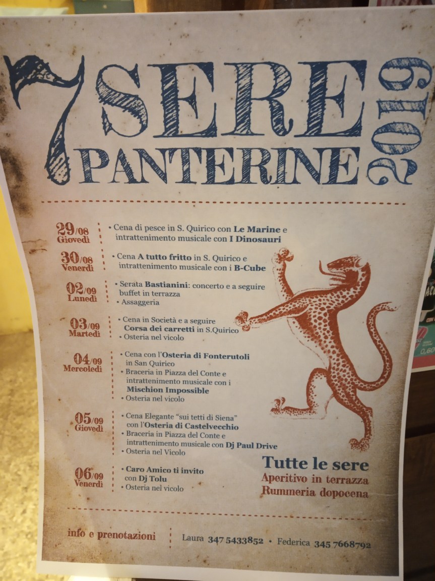 Siena, Contrada della Pantera: 29/08-06/09 “Sette Sere Panterine” 2019