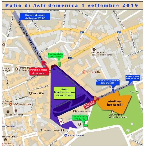 Palio di Asti: Divieti di transito e sosta nel centro&nbsp;storico