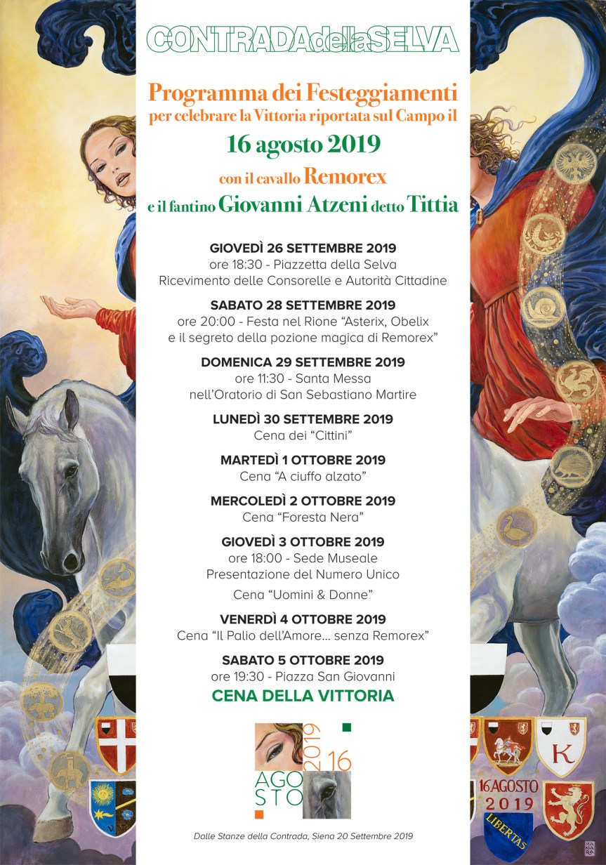 Palio di Siena, Contrada della Selva: Programma Festa della Vittoria Palio Agosto&nbsp;2019