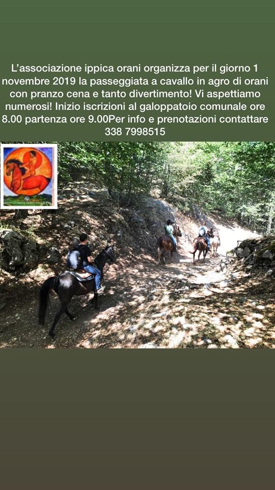 Palii e Corse, Sardegna. Orani: 01/11 Passeggiata a cavallo in agro&nbsp;Orani