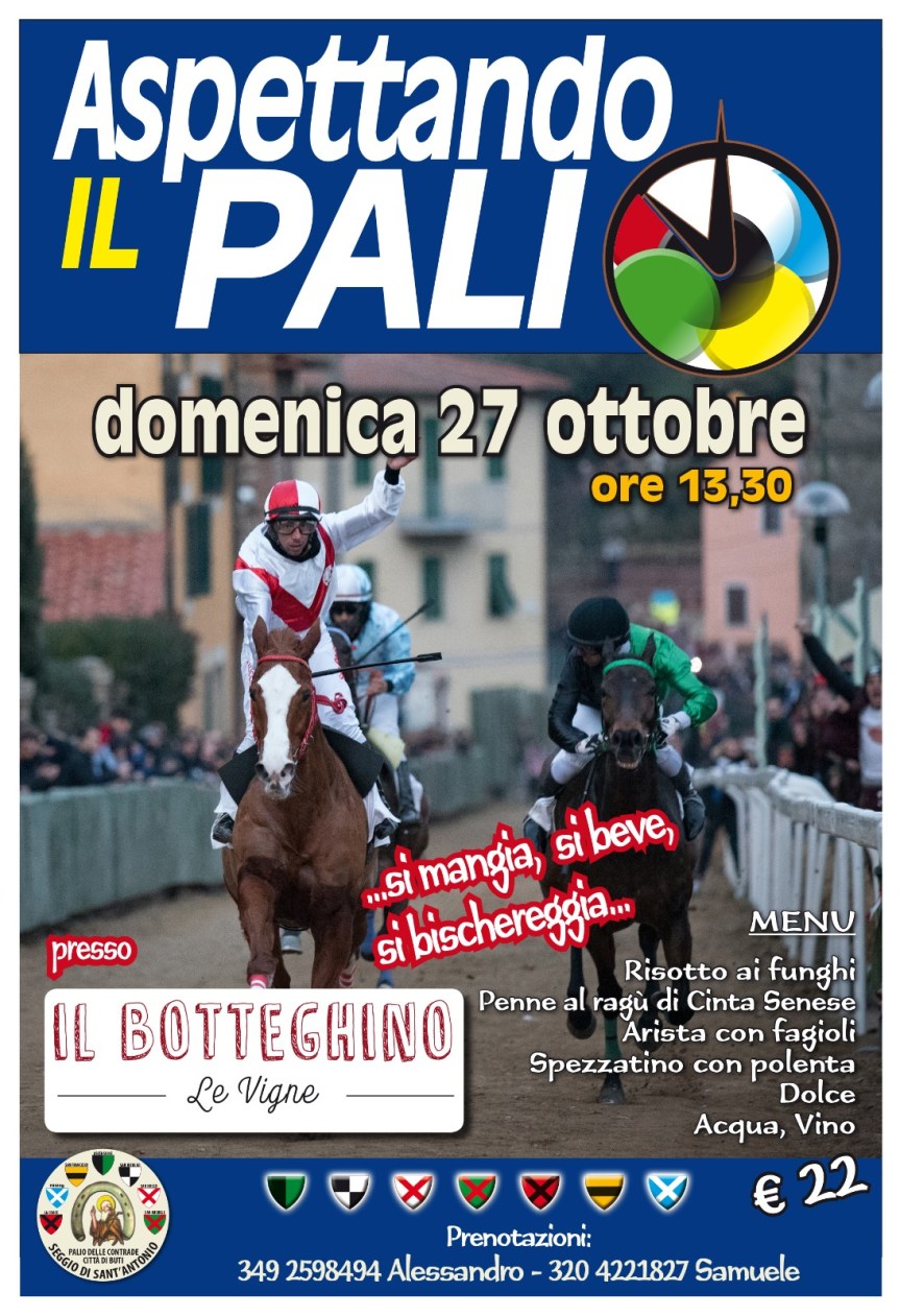 Palio di Buti: 27/10 Cena dei 100 giorni al&nbsp;Palio