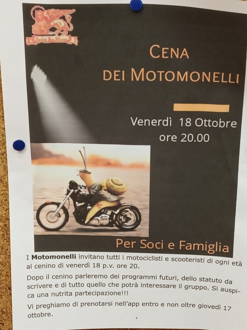 Siena, Società San Marco: 18/10 Cena&nbsp;Motomonelli