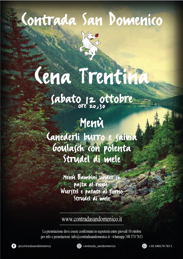 Palio di Legnano, Contrada San Domenico: 12/10 “Cena&nbsp;Trentina”