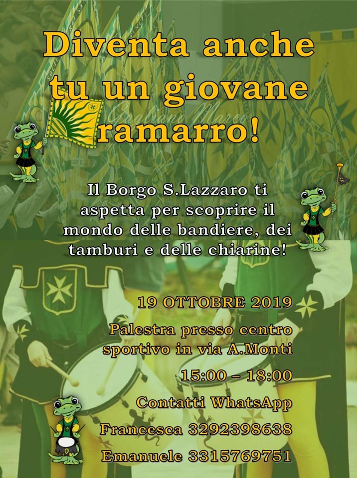 Palio di Asti, Comitato Palio Borgo San Lazzaro: 19/10 Diventa un giovane ramarro anche&nbsp;tu!