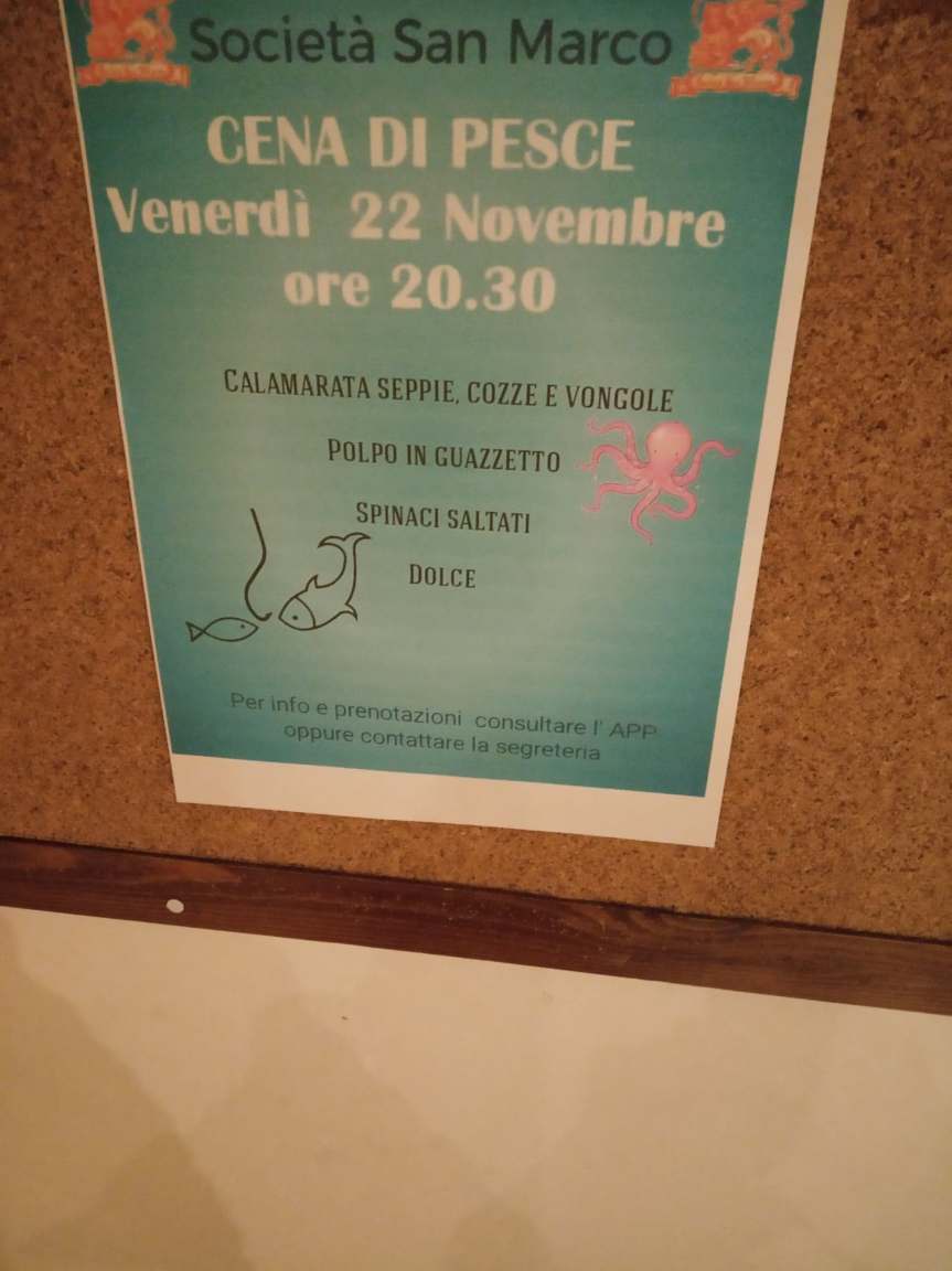 Siena, Contrada della Chiocciola: 22/11 Cena di&nbsp;Pesce