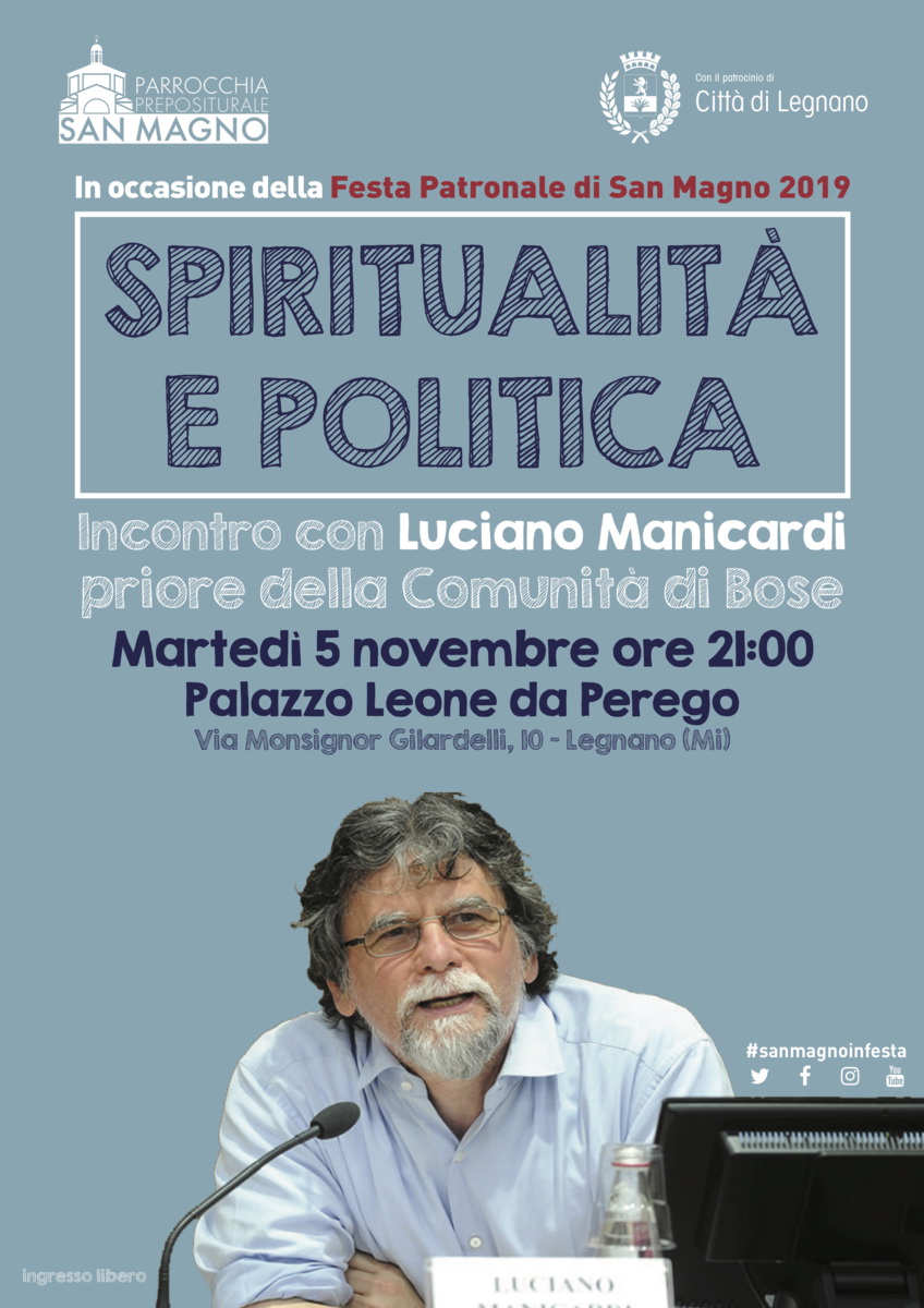 Legnano: Domani 05/11 ore 21.00 incontro con Luciano&nbsp;Manicardi