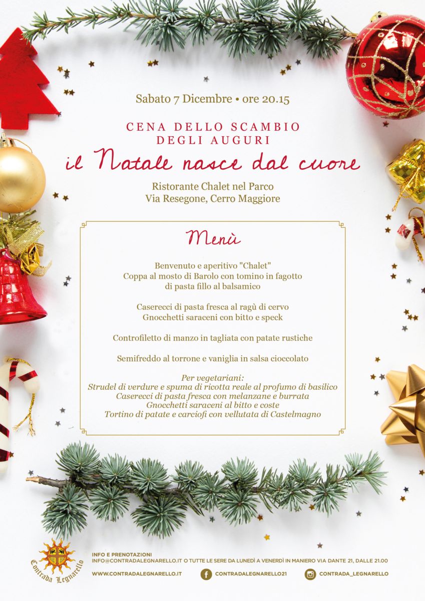 Palio di Legnano, Contrada Legnarello: 07/12 Cena degli&nbsp;Auguri