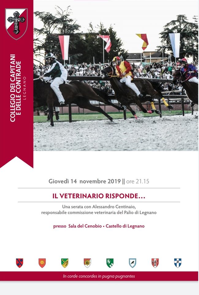 Palio di Legnano, Collegio dei Capitani e delle Contrade: 14/11 “Il Veterano Risponde…. una Serata con Alessandro Centinaio”