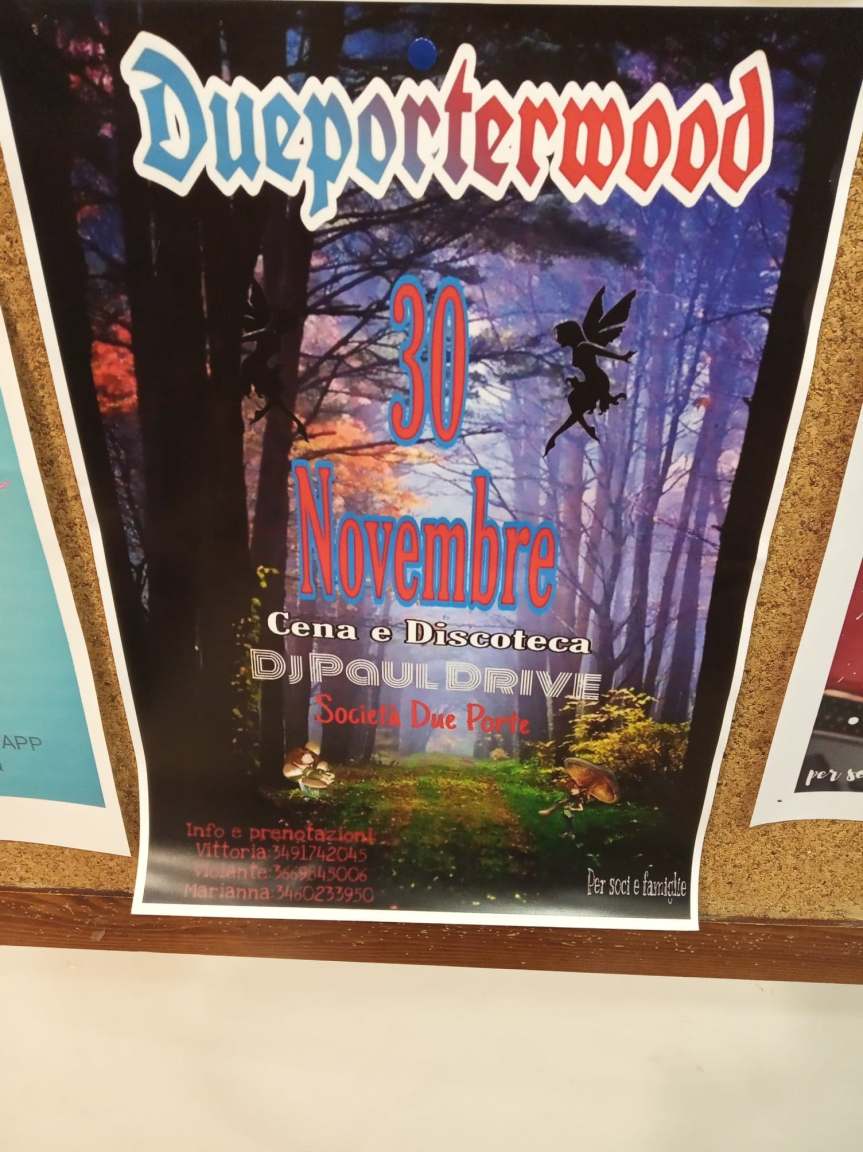 Siena, Contrada della Pantera: 30/11 Serata “‘DuePorterwood”