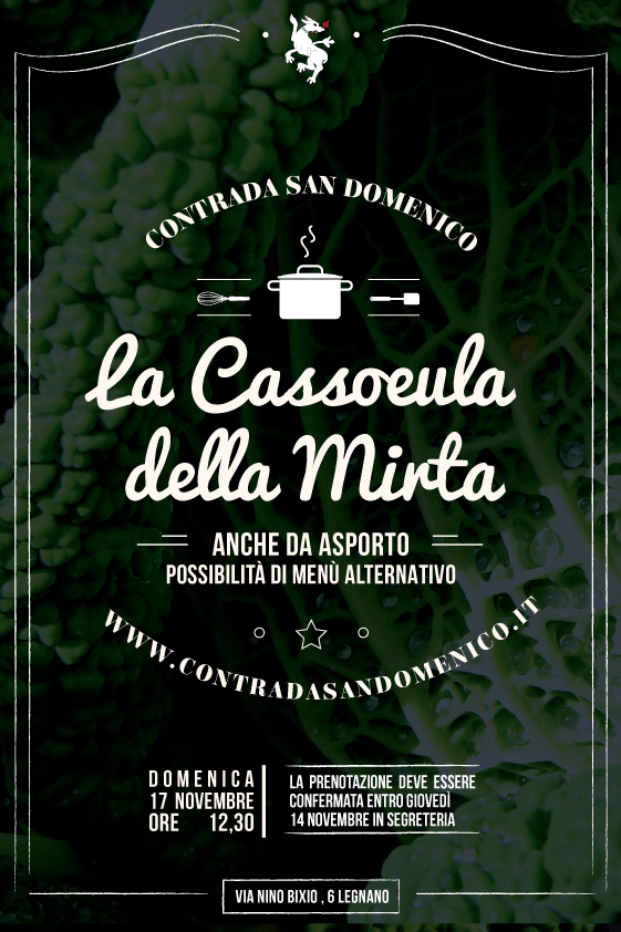 Palio di Legnano, Contrada San Domenico: 17/11 ore 12.30 “La Cassoeula della&nbsp;Mirta”