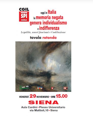 SIENA: OGGI 29/11 ORE 15.00 TAVOLA ROTONDA SPI CGIL AL PRESIDIO&nbsp;MATTIOLI