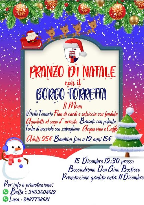 Palio di Asti, Comitato Palio Borgo Torretta: Comunicato Stampa sulla Cena degli Auguri del&nbsp;15/12