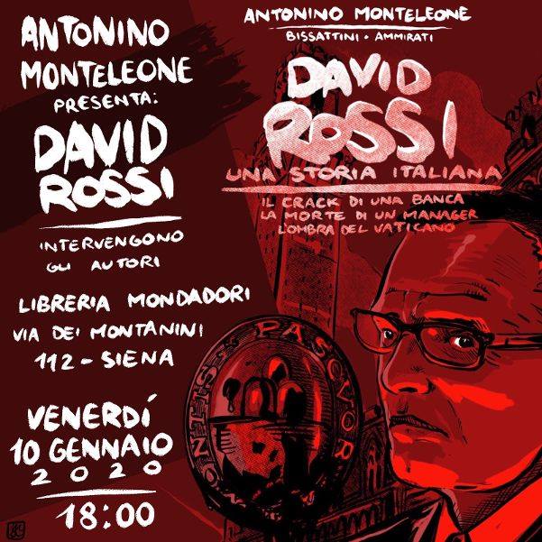 Siena, Libreria Mondadori: 10/01 David Rossi-Una storia&nbsp;italiana