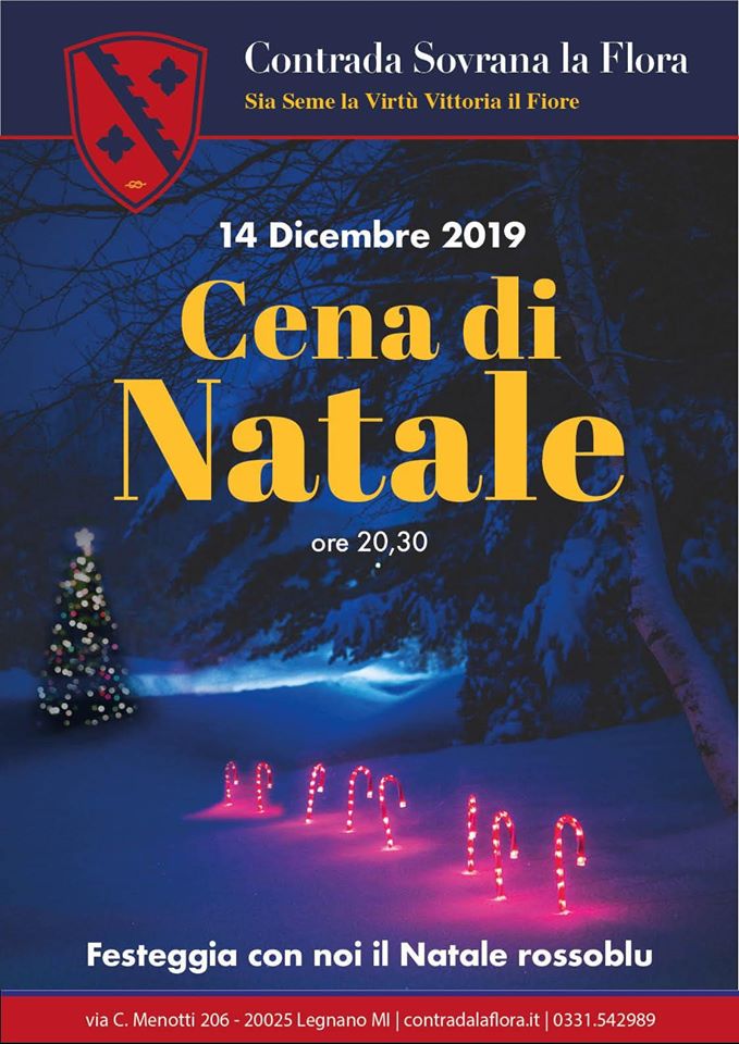 Palio di Legnano, Contrada La Flora: 14/12 Cena di Natale&nbsp;2019