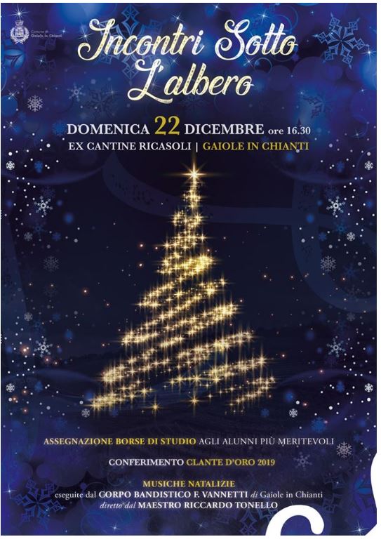 Provincia di Siena:  Oggi 22/12 Gaiole in Chianti consegna il Clante d’Oro&nbsp;2019