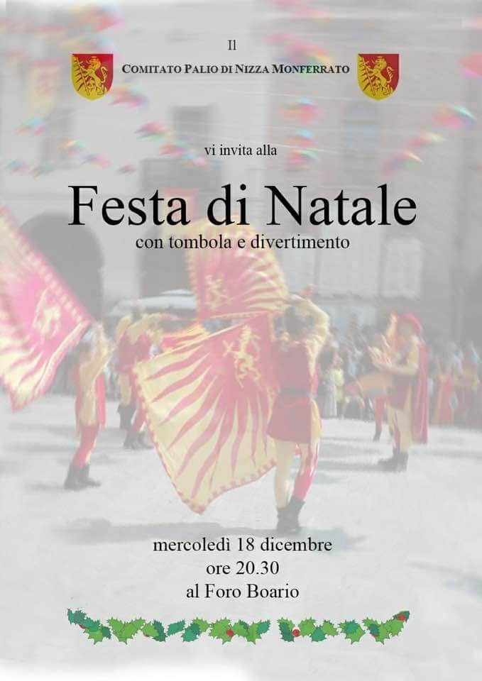 Palio di Asti, Comitato Palio Nizza Monferrato: 18/12 Festa di Natale con tombola e divertimento