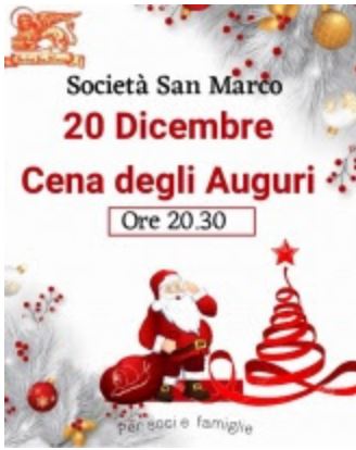 Siena, Società San Marco: 20/12 Cena degli&nbsp;Auguri