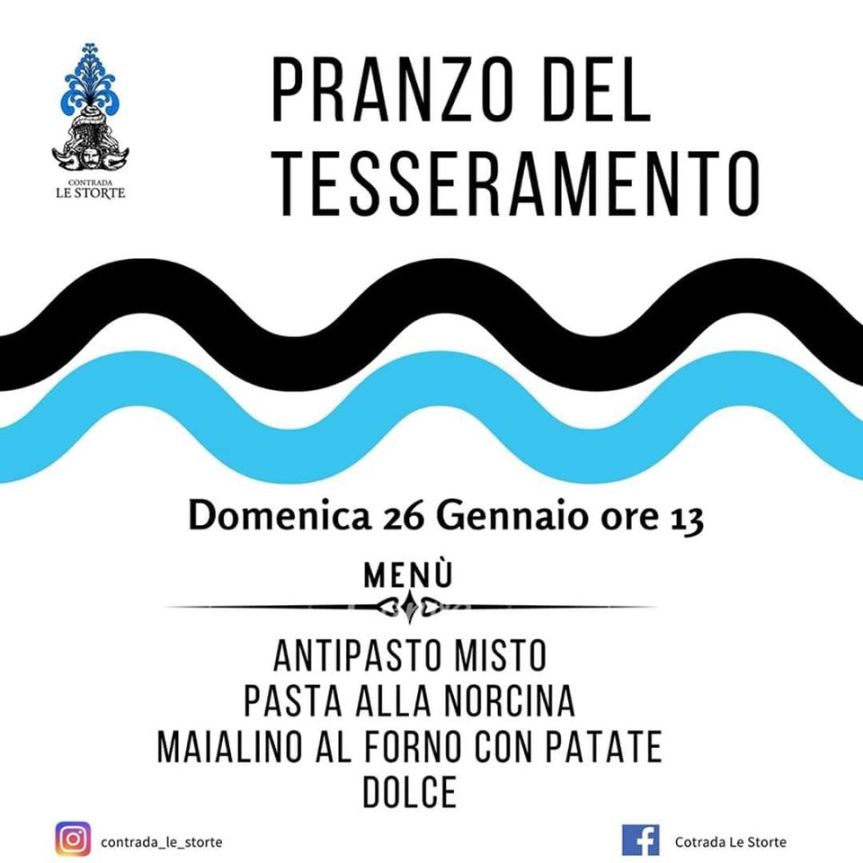 Palio di Castel del Piano, Contrada Le Storte: 26/01 Pranzo del&nbsp;Tesseramento