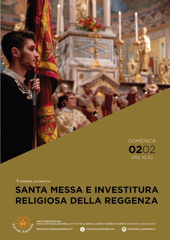 Palio di Legnano, Contrada Legnarello: 02/02 Santa Messa e Investitura Religiosa Reggenza e Sagra Popolare del “Caru Mi Caru&nbsp;Ti”
