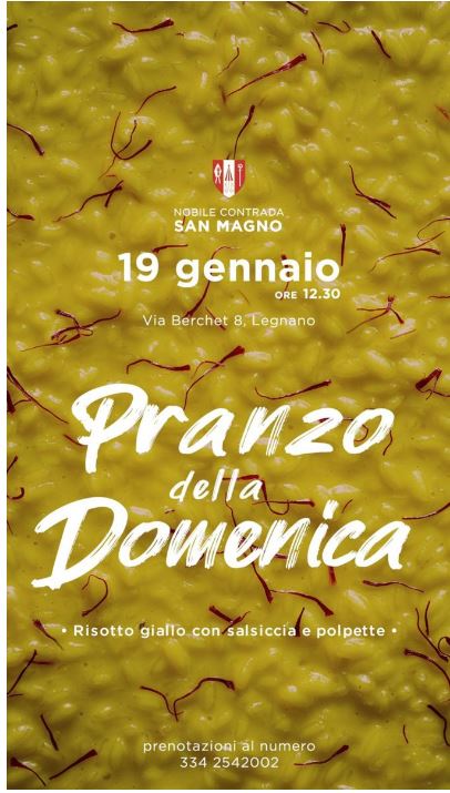 Palio di Legnano, Contrada San Magno: 19/01 Pranzo della&nbsp;Domenica