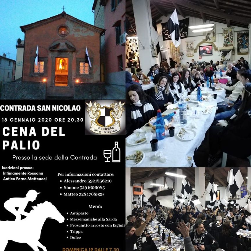 Palio di Buti, Contrada San Nicolao: 18/01 Cena del Palio ( della Vigilia&nbsp;)