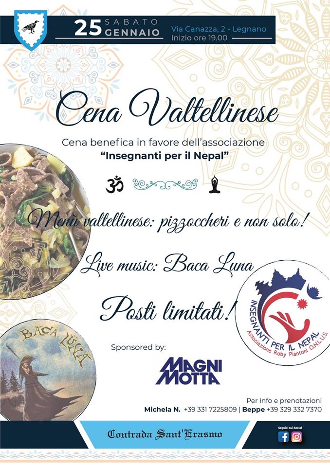Palio di Legnano, Contrada Sant’Erasmo: 25/01 Cena&nbsp;Valtellinese