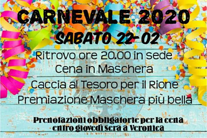 Palio di Asti, Comitato Palio Rione Cattedrale: 22/02 Carnevale&nbsp;2020