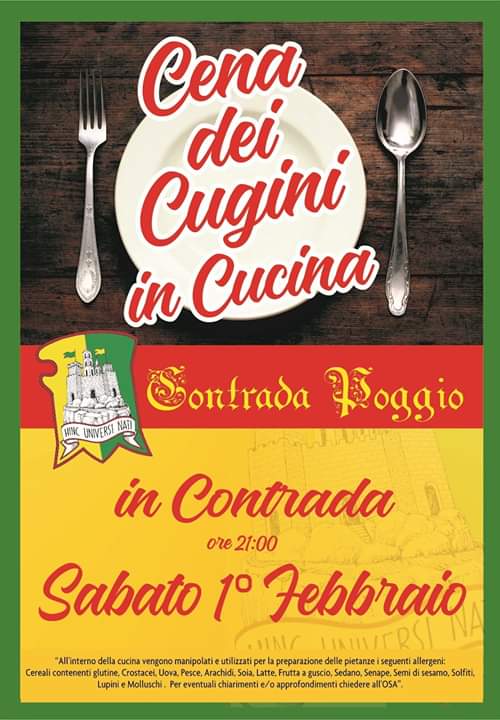 Palio di Castel del Piano, Contrada Poggio: Oggi 01/02 “I Cugini in&nbsp;Cucina”