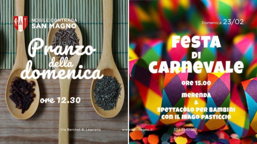 Palio di Legnano, Contrada San Magno: 23/02 pranzo della Domenica e Festa di&nbsp;Carnevale