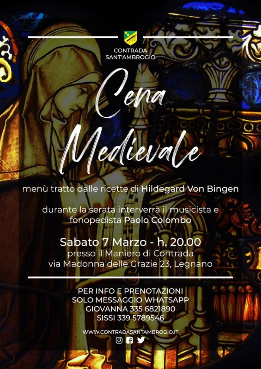 palio di legnano, Contrada Sant’Ambrogio: 07/03 Cena&nbsp;Medievale