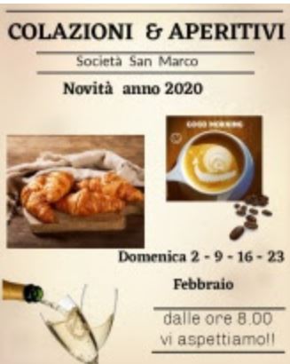 Siena, Società San Marco: Colazioni & Aperitivi in società la domenica&nbsp;mattina