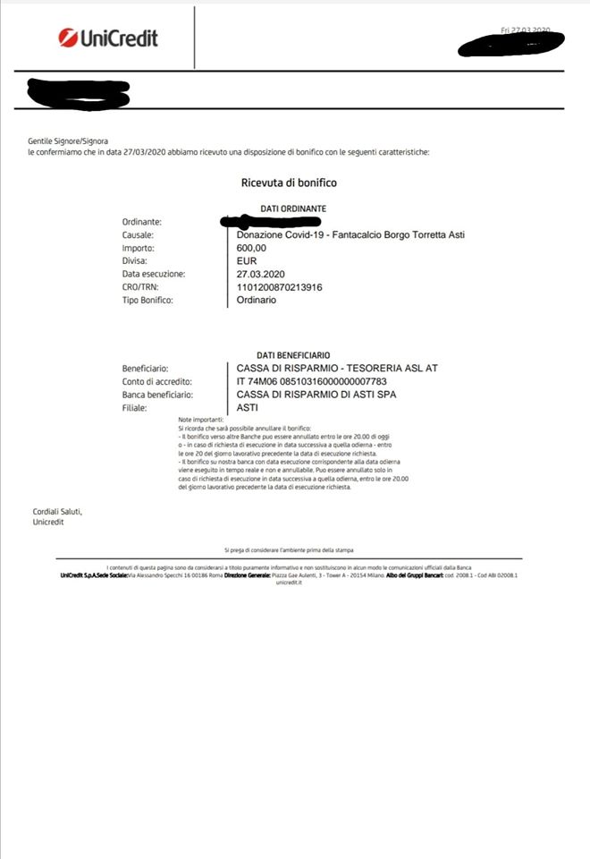 Palio di Asti, Comitato Palio Borgo Torretta: Fatta Donazione di 600 Euro all’ospedale Cardinal Massaja di&nbsp;Asti