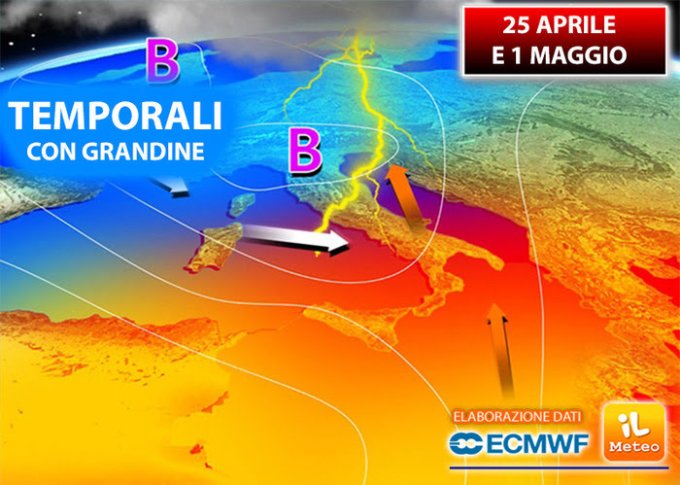 Italia, Meteo: dal 25 APRILE al 1° MAGGIO può CAMBIARE TUTTO. In arrivo PIOGGE, TEMPORALI e GRANDINE. Ecco la&nbsp;TENDENZA