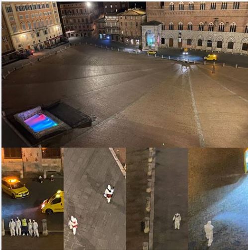 Siena:Oggi 10/04 Sanificazione notturna del centro&nbsp;storico