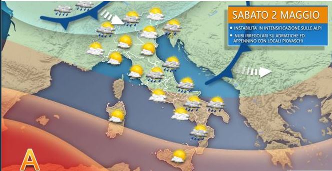 Italia, Meteo: IN ARRIVO nuovi locali ROVESCI O TEMPORALI, ecco dove e&nbsp;quando