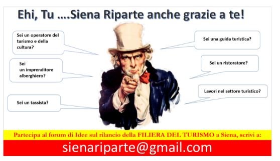 Siena, SienaRiparte!: 11/06 ore 10.00 Incontro online per parlare di rilancio del&nbsp;turismo