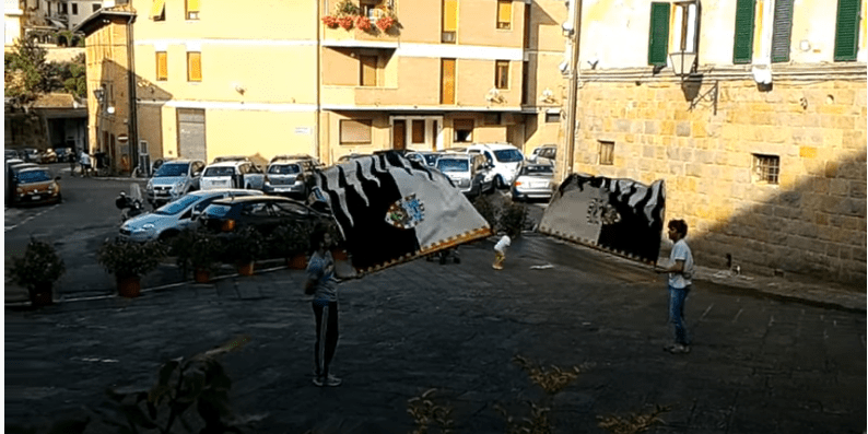 Palio di Siena: Allenamento Alfieri della Contrada della Lupa prima del Palio del 2 luglio&nbsp;2016