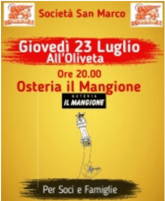 Siena, Società San Marco: Osteria “Il Mangione” all’Oliveta