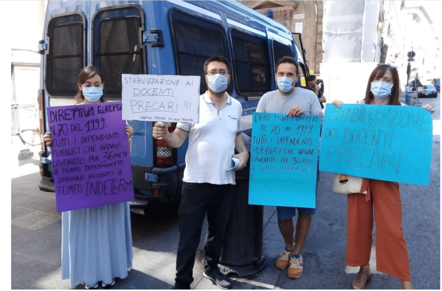 Toscana, Insegnanti precari senesi protestano a Firenze: “A queste condizioni non torniamo in&nbsp;classe”
