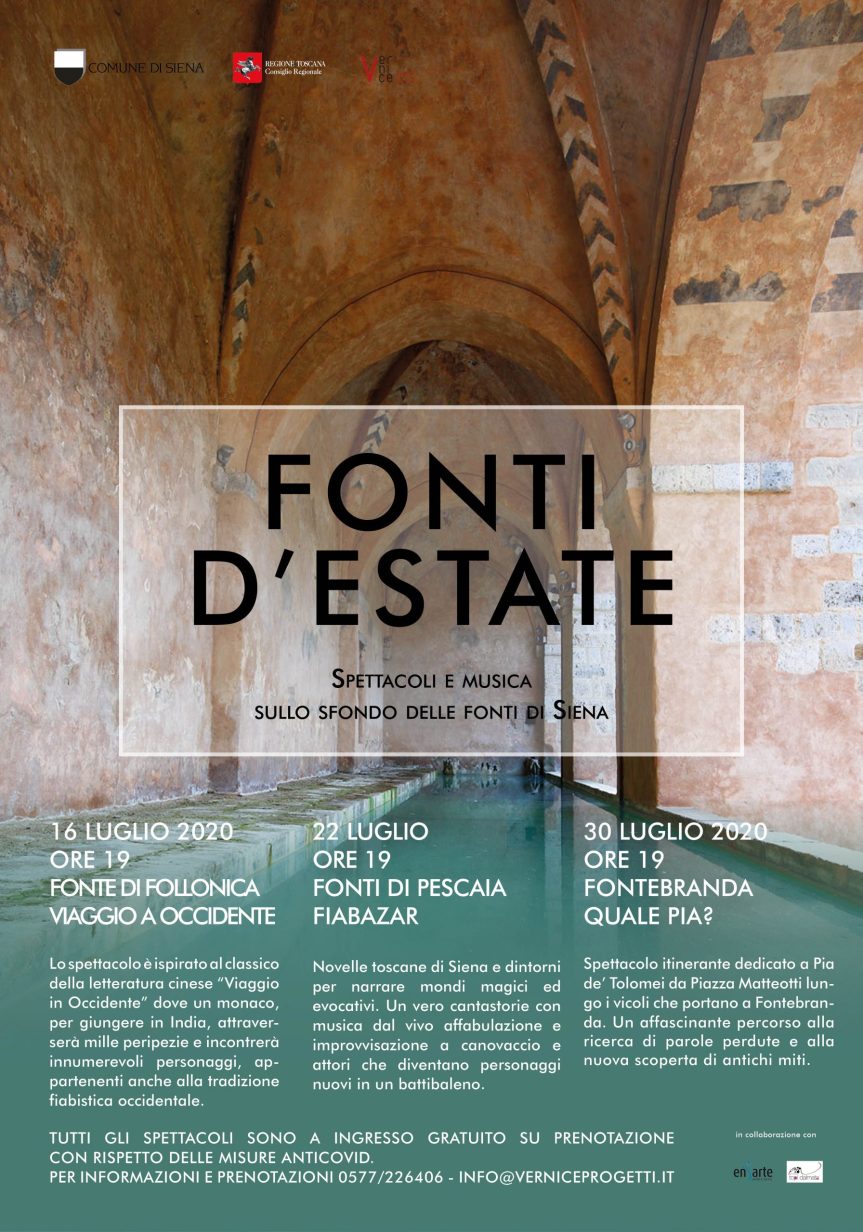 Siena: Il 22 luglio secondo appuntamento con “Fonti d’Estate” e le Novelle toscane di&nbsp;“Fiabazar”