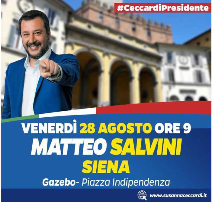 Siena: 28/08 Matteo Salvini torna a&nbsp;Siena