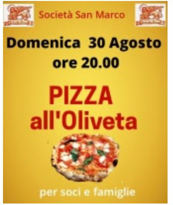 Siena, Società San Marco: 30/08 Pizza all’Oliveta