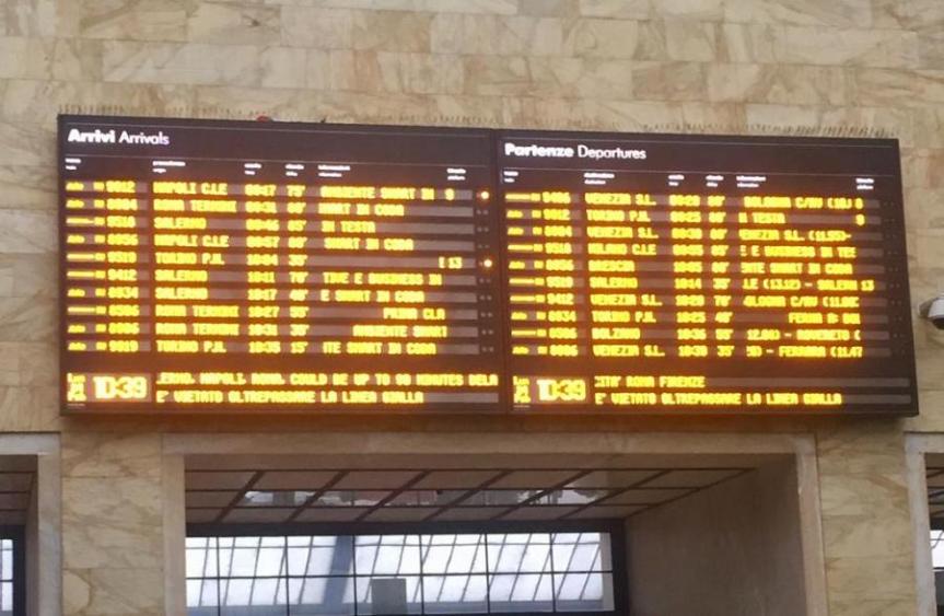 Toscana: Treni nel caos per un guasto sulla Roma –&nbsp;Firenze